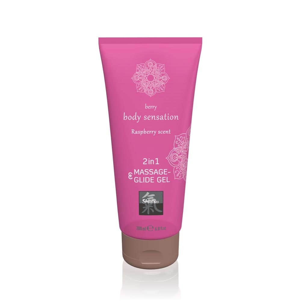 Massage- & Glide Gel 2 in 1 - Raspberry scent 200ml 