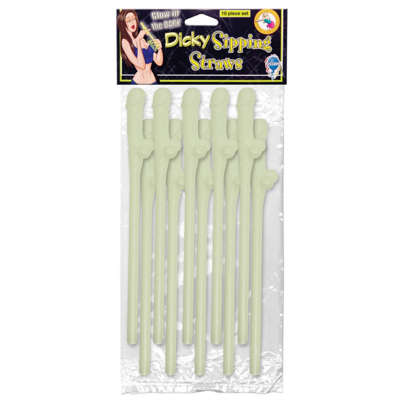 DICKY SIPPING STRAWS GLOW (10/P