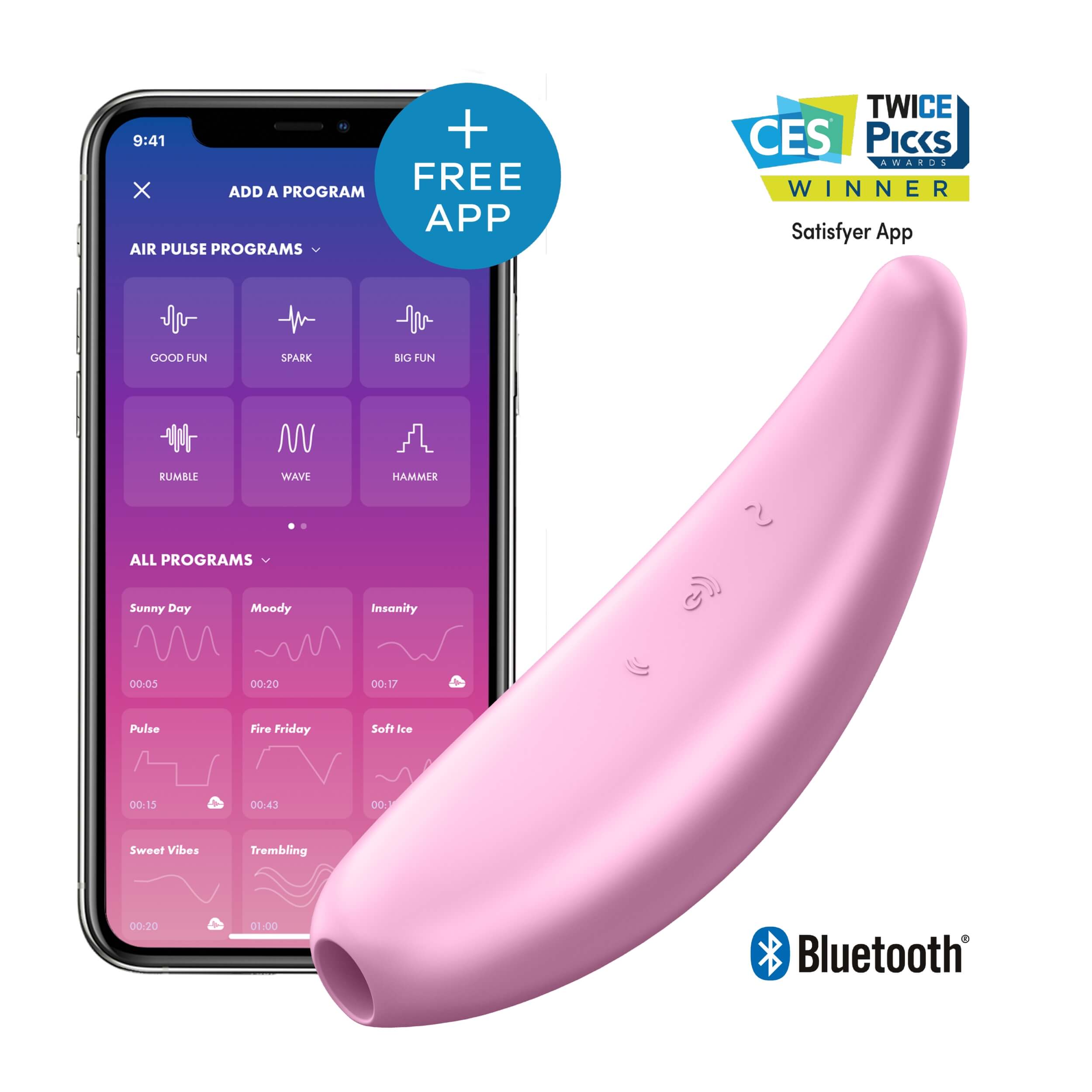 Satisfyer Curvy 3+ - okos, akkus, vízálló csiklóizgató vibrátor 