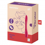 SATISFYER ELASTIC JOY - AKKUS, FLEXIBILIS PÁRVIBRÁTOR (PIROS)