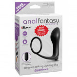 Anal Fantasy Collection Ass-Gasm Cockring Vibrating Plug Black