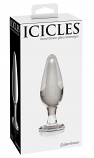 Icicles No. 26 - kúpos, üveg anál dildó (áttetsző)
