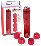 Pocket Rocket vibrátor szett - piros (5 részes)