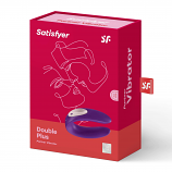 Satisfyer Double Plus - két-motoros vízálló, akkus párvibrátor (lila)  