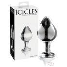 Icicles No. 25 - kúpos, üveg anál plug (átlátszó) - 2