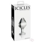 Icicles No. 25 - kúpos, üveg anál plug (átlátszó) - 4