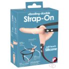 You2Toys - Strap-On - felcsatolható dupla vibrátor (testszínű)