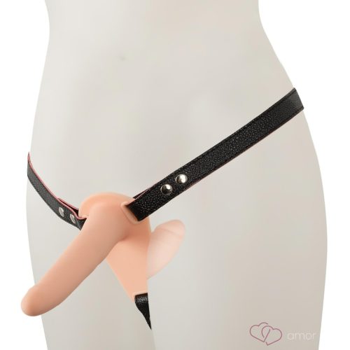 You2Toys - Strap-On - felcsatolható dupla vibrátor (testszínű)