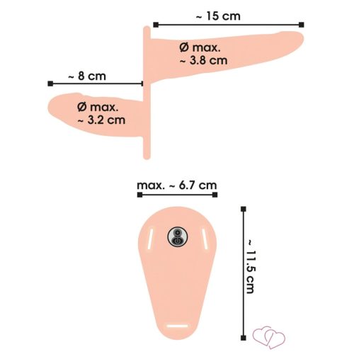 You2Toys - Strap-On - felcsatolható dupla vibrátor (testszínű)