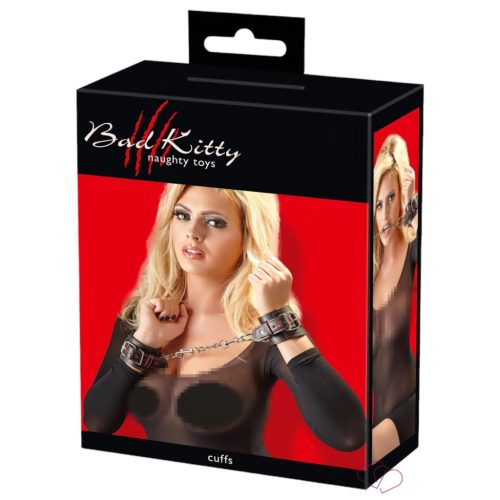 Bad Kitty - szíves bilincsek (fekete)