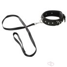 Vegan Fetish - szegecses nyakörv és póráz, bondage szett (fekete) - 3