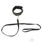Vegan Fetish - szegecses nyakörv és póráz, bondage szett (fekete) - 4