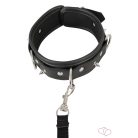Vegan Fetish - szegecses nyakörv és póráz, bondage szett (fekete) - 7