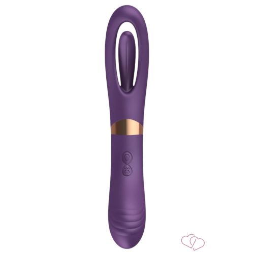 Funny Me Dual - akkus, 2in1 nyelves vibrátor (lila) - Vibrátorok