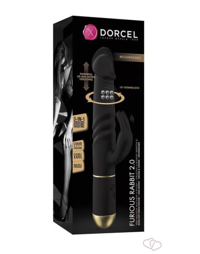 Dorcel Furious Rabbit 2.0 - lökő csiklókaros vibrátor (fekete) - Vibrátorok