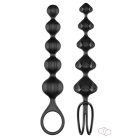 Satisfyer Love Beads - gyöngyös anál dildó szett (fekete) - OUTLET