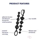 Satisfyer Love Beads - gyöngyös anál dildó szett (fekete) - OUTLET