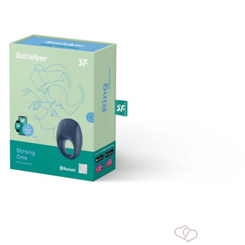 Satisfyer Strong One - okos, akkus, vízálló péniszgyűrű (kék) - Férfi termékek