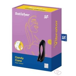 Satisfyer Candy Cane - AKKUS, Vízálló Kétágú Vibrátor (Fekete) - Vibrátorok