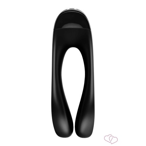 Satisfyer Candy Cane - AKKUS, Vízálló Kétágú Vibrátor (Fekete) - Vibrátorok