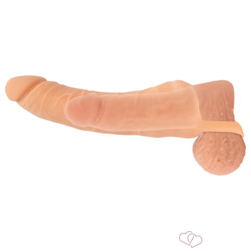 Nature Skin - 2in1 műpunci és péniszköpeny - 23 cm (testszínű)