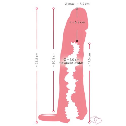 Nature Skin - 2in1 műpunci és péniszköpeny - 23 cm (testszínű)
