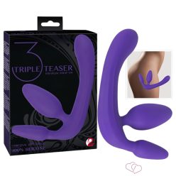 Tripla, tartópánt nélküli felcsatolható dildó (lila) - Dildók