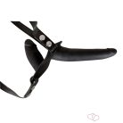 Felcsatolható, szilikon dildó-duó (fekete) - Felcsatolható játékszerek (strap-on)