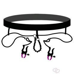   Bad Kitty - intim széthúzó csipesz alsóval - lila-fekete (S-L)