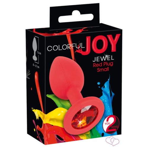 Colorful JOY - szilikon anál dildó - kicsi (piros) - Dildók