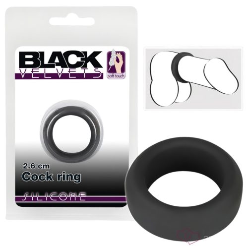 Black Velvet - vastagfalú péniszgyűrű (2,6cm) - fekete - Férfi termékek