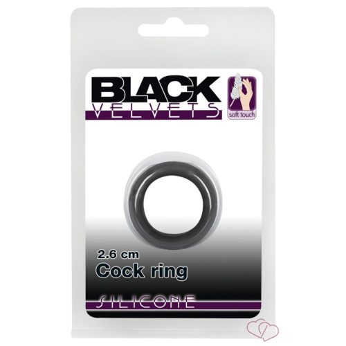 Black Velvet - vastagfalú péniszgyűrű (2,6cm) - fekete - Férfi termékek