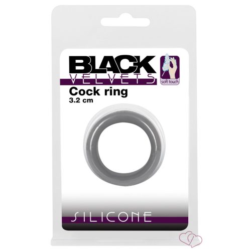 Black Velvet - vastagfalú péniszgyűrű (3,2cm) - fekete - Férfi termékek