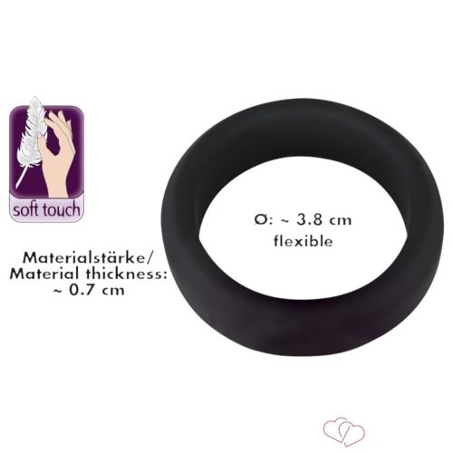 Black Velvet - vastagfalú péniszgyűrű (3,8cm) - fekete - Férfi termékek