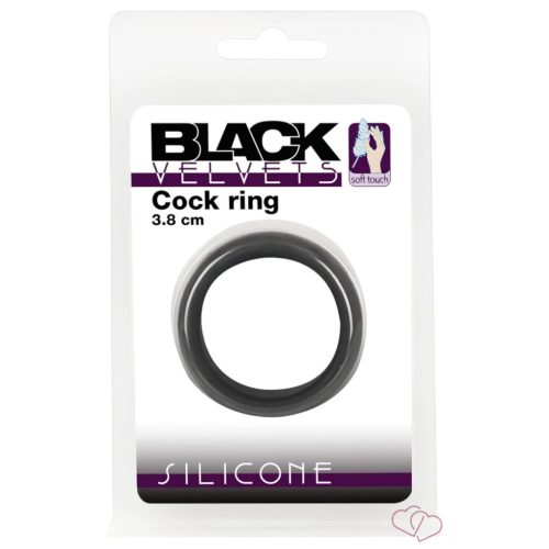 Black Velvet - vastagfalú péniszgyűrű (3,8cm) - fekete - Férfi termékek