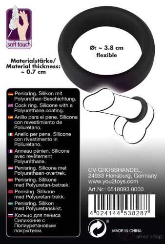 Black Velvet - vastagfalú péniszgyűrű (3,8cm) - fekete - Férfi termékek