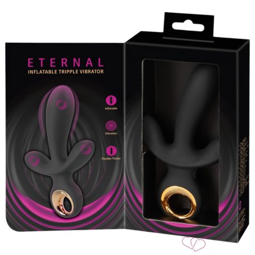 Eternal - felpumpálható tripla vibrátor (fekete) - OUTLET