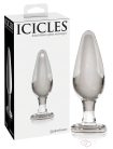 Icicles No. 26 - kúpos, üveg anál dildó (áttetsző) - Anális termékek
