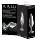 Icicles No. 26 - kúpos, üveg anál dildó (áttetsző) - Anális termékek