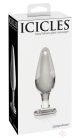 Icicles No. 26 - kúpos, üveg anál dildó (áttetsző) - Anális termékek