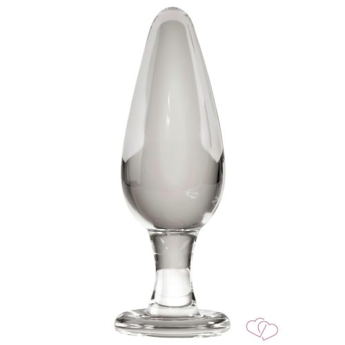 Icicles No. 26 - kúpos, üveg anál dildó (áttetsző) - Anális termékek