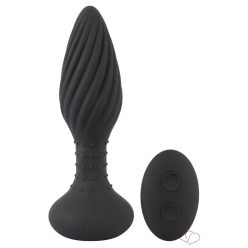 ANOS - forgó gyöngyös anál vibrátor (fekete) - OUTLET
