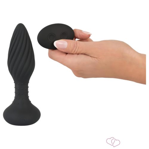 ANOS - forgó gyöngyös anál vibrátor (fekete) - OUTLET