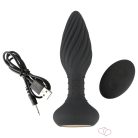 ANOS - forgó gyöngyös anál vibrátor (fekete) - OUTLET
