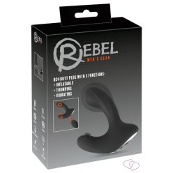 Rebel RC - akkus, rádiós pumpálható anál vibrátor (fekete) - OUTLET