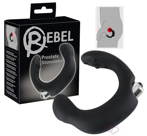 Rebel - íves prosztata vibrátor (fekete) - Anális termékek