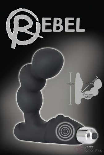 Rebel - gömbös prosztata vibrátor (fekete) - Anális termékek