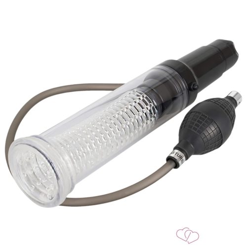 2in1 - péniszpumpa és masztubátor egyben (áttetsző) - Férfi termékek