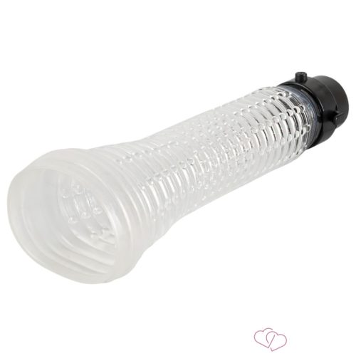2in1 - péniszpumpa és masztubátor egyben (áttetsző) - Férfi termékek