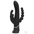 Happyrabbit Triple - AKKUS Csikló-És Análkaros Vibrátor (Fekete) - Vibrátorok